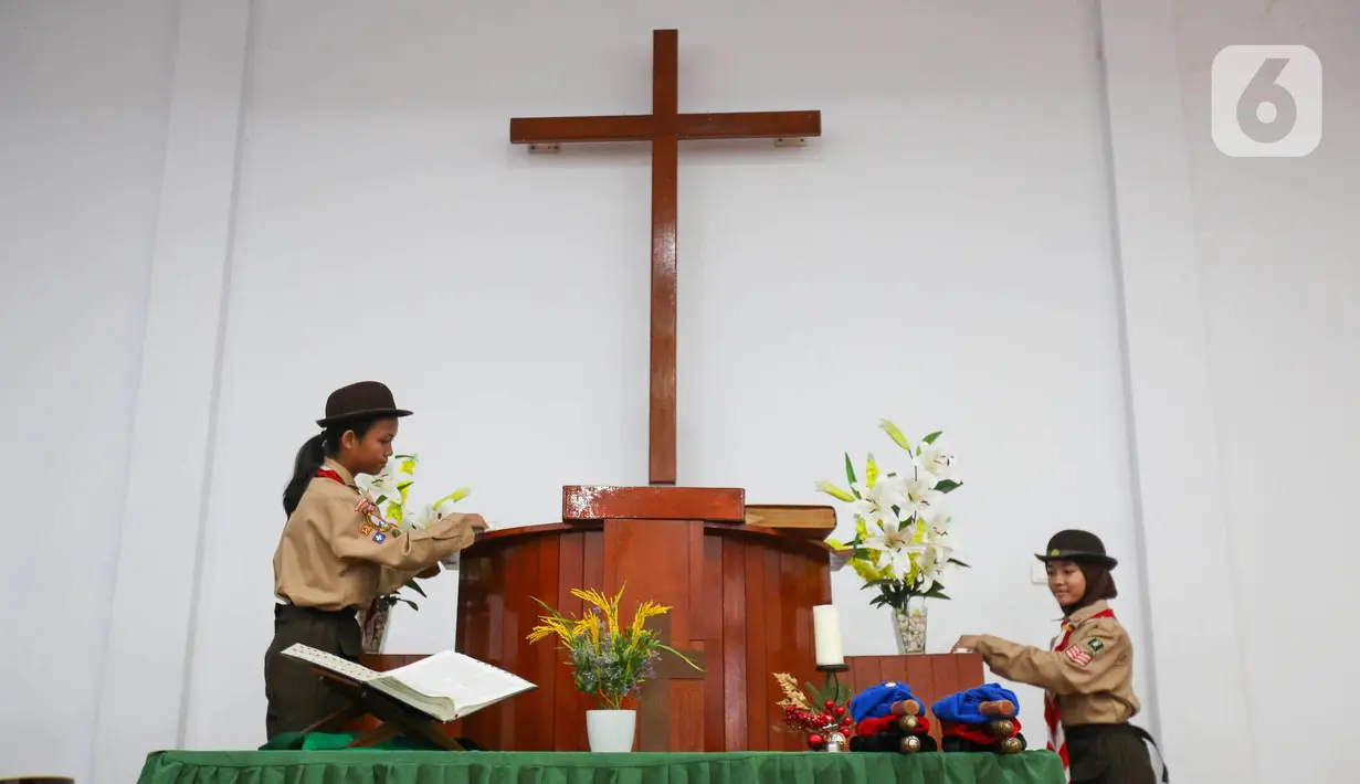 Bakti sosial ini menjadi bagian rangkaian kegiatan menyambut HUT ke-63 Pramuka. (Liputan6.com/Angga Yuniar)