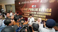 Pasangan Calon Gubernur-Wakil Gubernur Sulawesi Tengah (Sulteng) nomor urut 2, Anwar Hafid-Reny Lamadjido pada debat ketiga Pilgub Sulteng. (Ist).