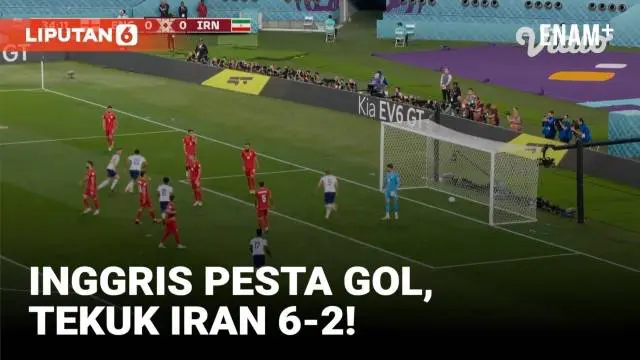 Inggris mengawali laga perdana Piala Dunia Qatar 2022 dengan hasil gemilang. Skuad racikan Gareth Southgate menang 6-2 atas Iran pada laga perdana Grup B.