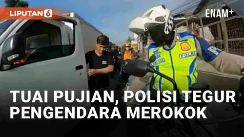 VIDEO: Tuai Pujian, Polisi Tegur Pria Berkendara Sambil Merokok