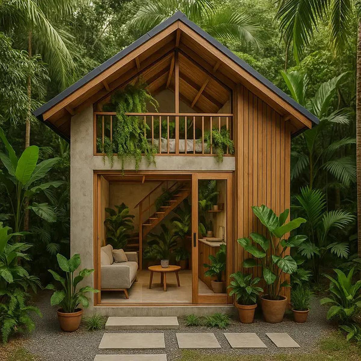 7 Model Rumah Kecil Mungil 46 Estetik dengan Mezzanine, Solusi Hunian Modern Hemat Lahan