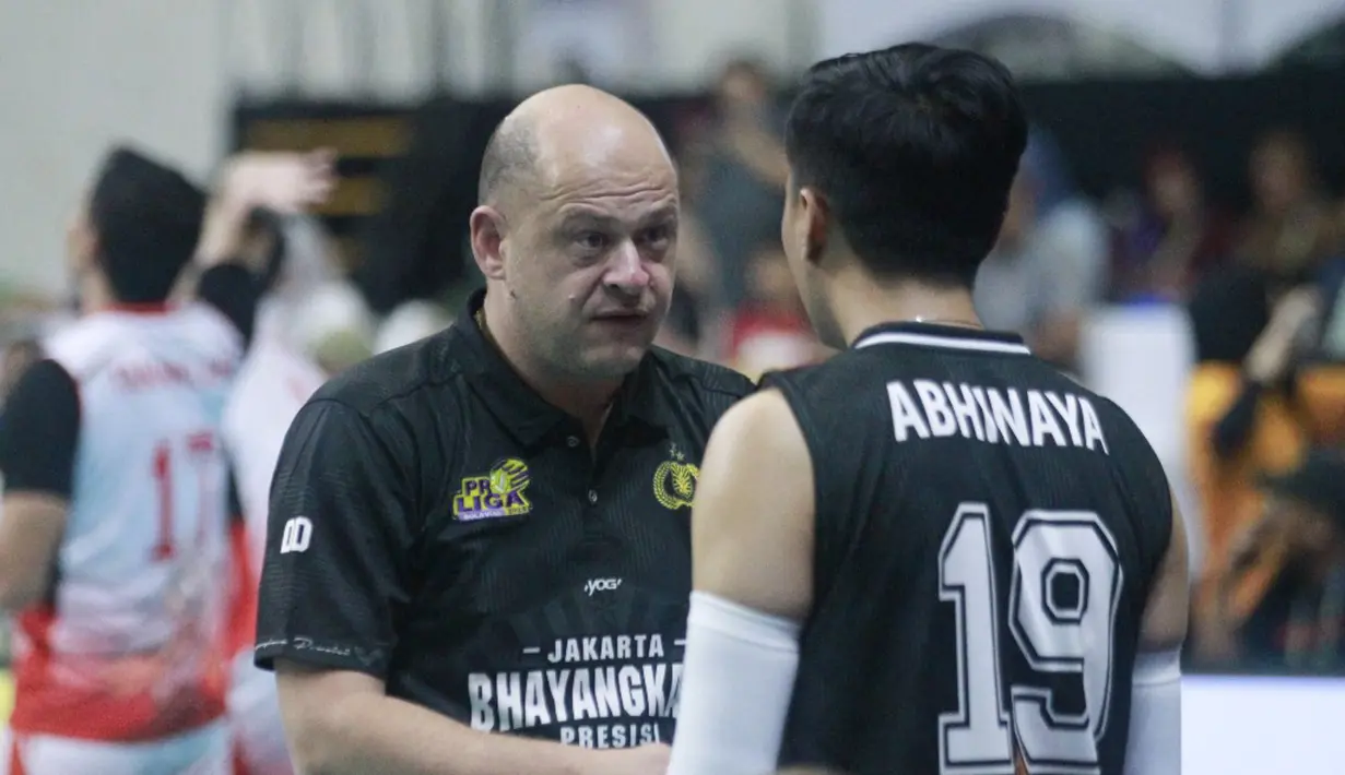 Pelatih Bhayangkara Presisi Reidel Toiran mengatakan, dengan kemenangan hari ini semakin menjadikan kami optimis menatap final four. (Dok. PBVSI)
