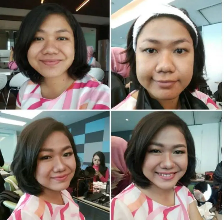 Foto before-after peserta Lifestyle Meetup Liputan6.com #SelfieReadyMakeup bersama LT Pro (Foto: instagram @agnesmps18)