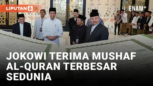 VIDEO: Kunjungi Masjid Mohammed Bin Zayed Solo, Jokowi Terima Mushaf Al-Quran Tulis Tangan Raksasa