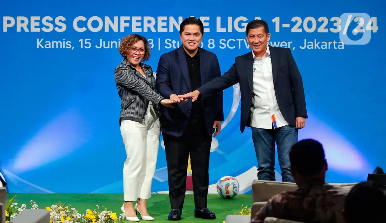 Untuk musim ini, PSSI rencananya akan menggunakan sistem Reguler Series dan Championship Series untuk Liga 1 2023/2024. Reguler Series maksudnya sebanyak 18 klub Liga 1 tetap bertanding normal selama 34 kali dalam semusim. Sesudah itu, empat tim teratas berhak lolos ke Championship Series. (Liputan6.com/Angga Yuniar)