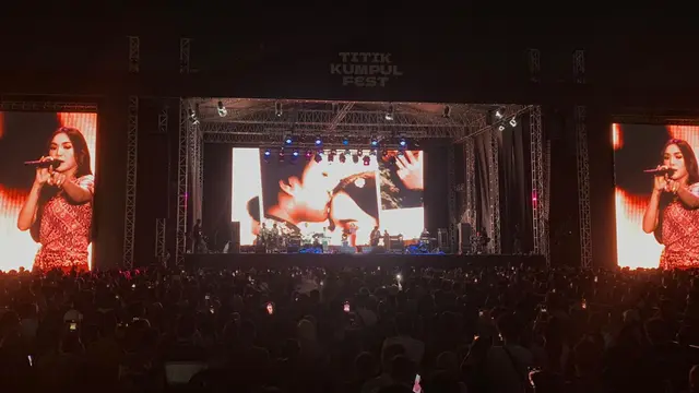 Mahalini mengakhiri penampilan dengan lagu "Sisa Rasa". (Liputan6.com/Jihan Rafifah)