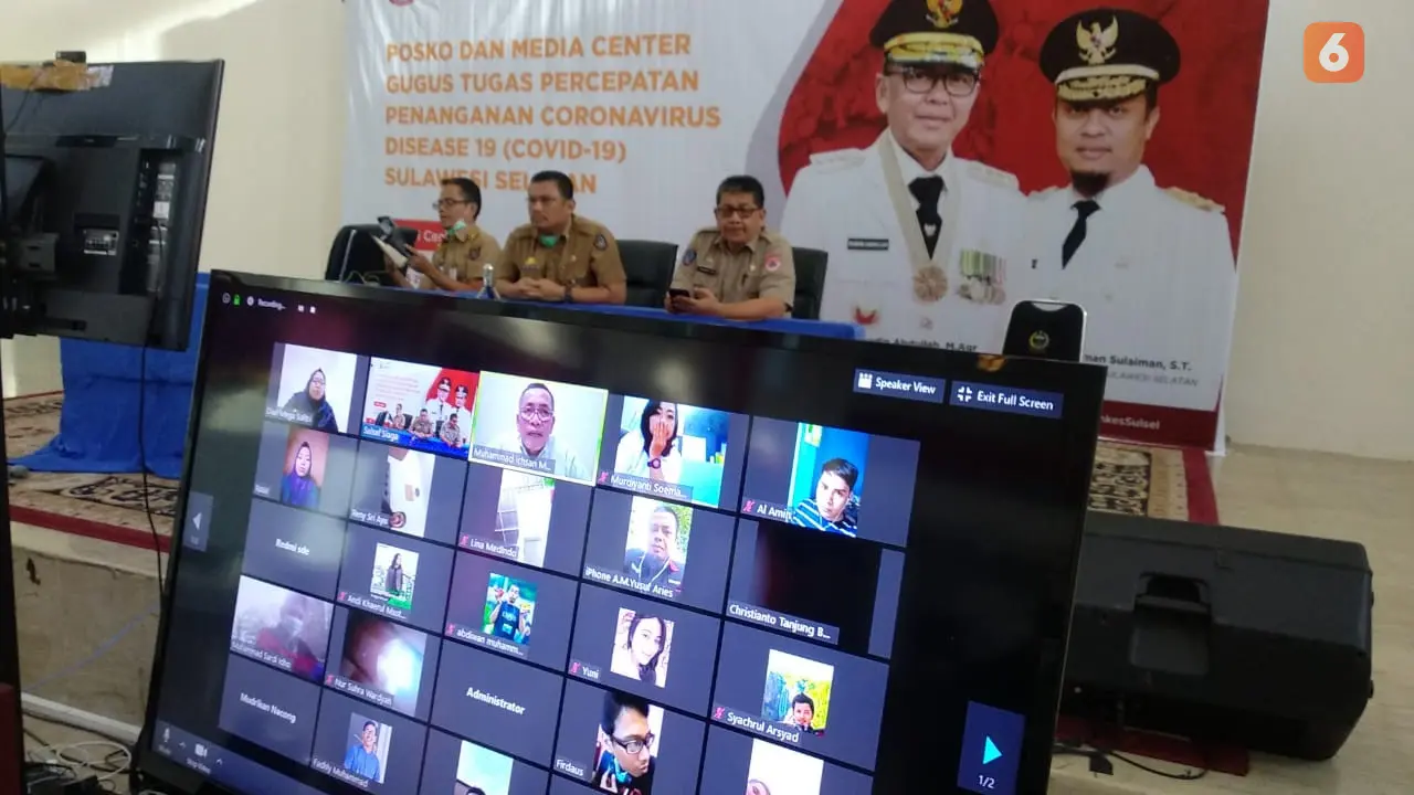 Dinas Kesehatan Sulsel saat video conference dengan Kementerian Kesehatan (Fauzan)