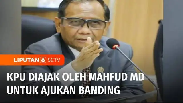 Menko Polhukam Mahfud MD angkat bicara terkait putusan Pengadilan Negeri Jakarta Pusat, yang memerintahkan Komisi Pemilihan Umum atau KPU menunda pemilu. Mahfud pun mengajak KPU untuk mengajukan banding.
