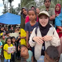 Intip gaya busana Tiara Andini saat mengirim bantuan bencana ke Aceh (@tiaraandini)