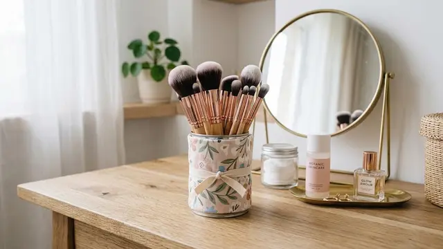 Tempat Kuas Makeup dari Kaleng