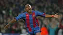 Total 108 gol berhasil dilesatkan Eto’o dan 144 penampilan. Alhasil tiga gelar LaLiga berhasil diraih pada tahun 2005, 2006 dan 2009. (AFP/Jeime Reina)