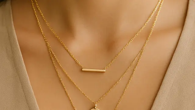 Model Kalung Emas Simpel Elegan Terbaru 2025/via Meta AI