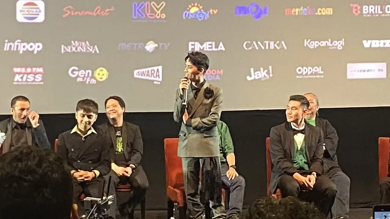 Yukatheo dalam konferensi pers film Harusnya Horror di Jakarta, Kamis  (13/8/2026). (Liputan6.com/Nola Vemiliana)
