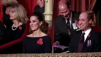 Kate Middleton dan Pangeran William di Festival of Remembrance yang digelar di Royal Albert Hall, Inggris, Sabtu, 9 November 2019. (CHRIS JACKSON / POOL / AFP)