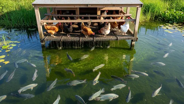 Kolam di bawah kandang ayam (Image by Gemini AI)