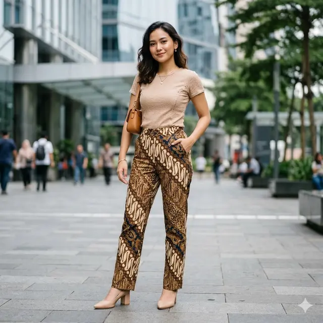 Model Celana Panjang Batik Wanita
