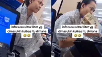 Viral video seorang ibu marah-marah kepada kasir minimarket karena susu UHT yang dibelinya tidak dingin. (Foto: Twitter @_NeverAlonely)