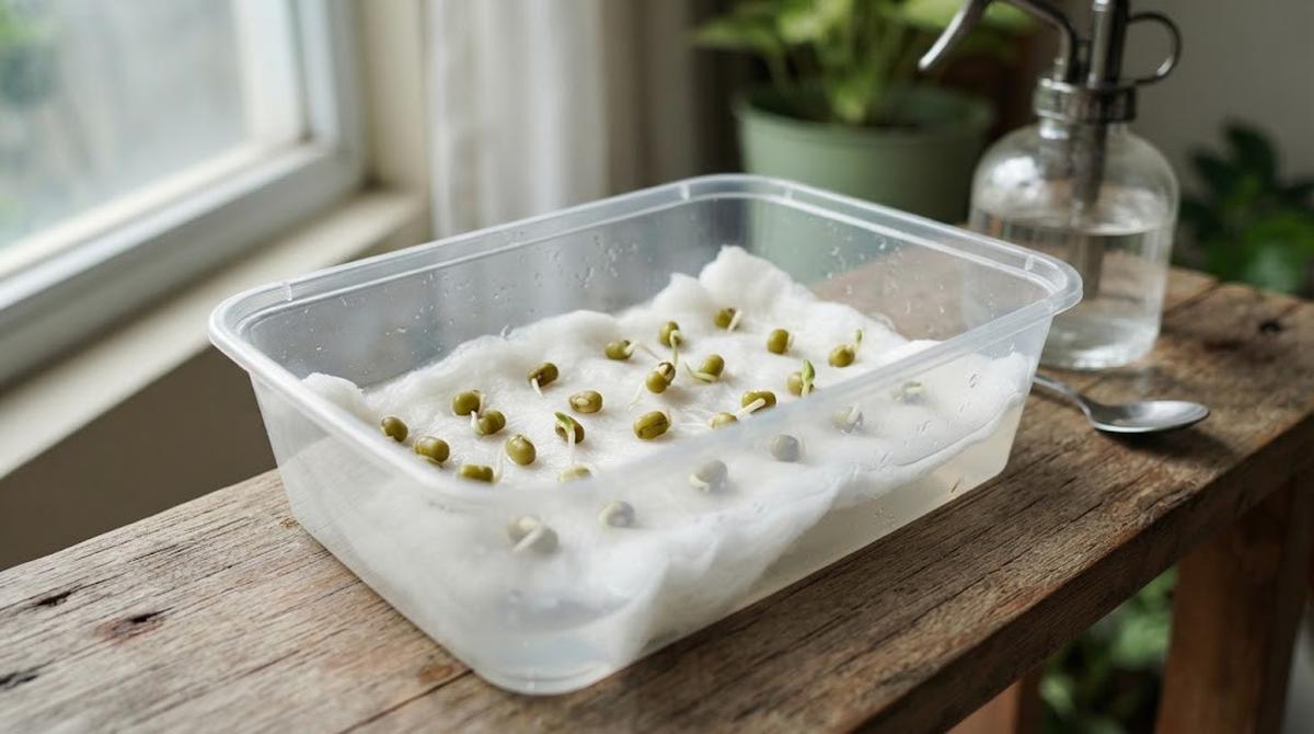 cara menanam kacang hijau dengan kapas