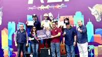 Nusrtdinov Zayan Fatih naik podium Kejuaraan Berkuda Equestrian Solidarity Challenge (ESC) Series 2 di Jakarta International Equestrian Park (JIEP) Pulomas Jakarta Timur. (Istimewa)