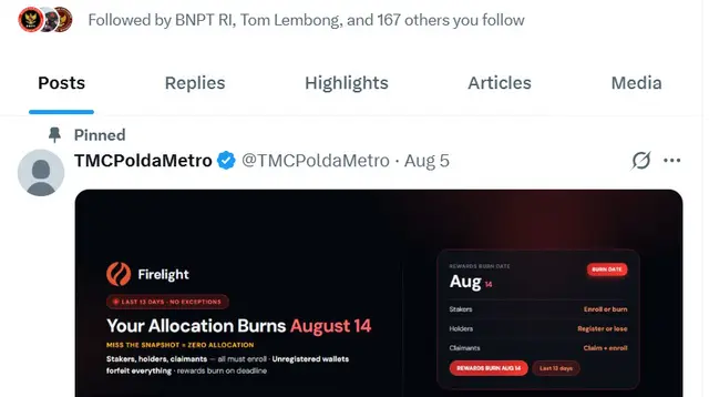 Akun X TMC Polda Metro Jaya Diretas