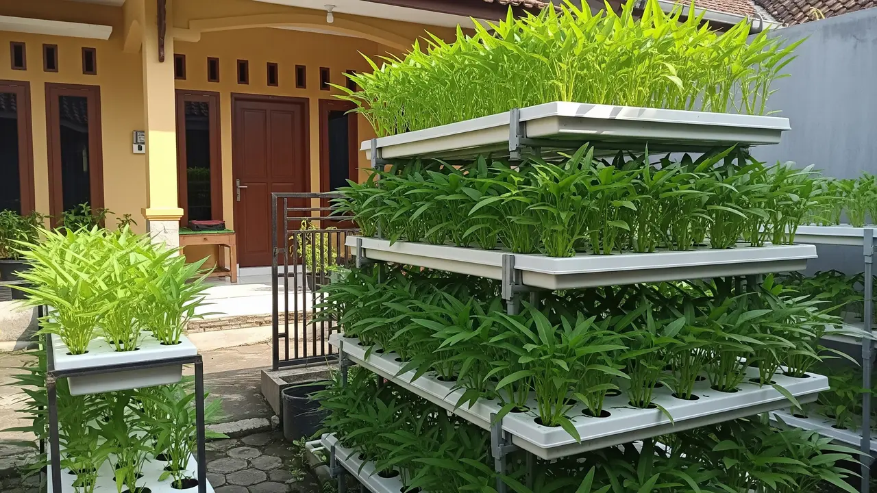 Inspirasi Kebun Kangkung Bertingkat untuk Panen Cepat di Halaman Rumah Kecil
