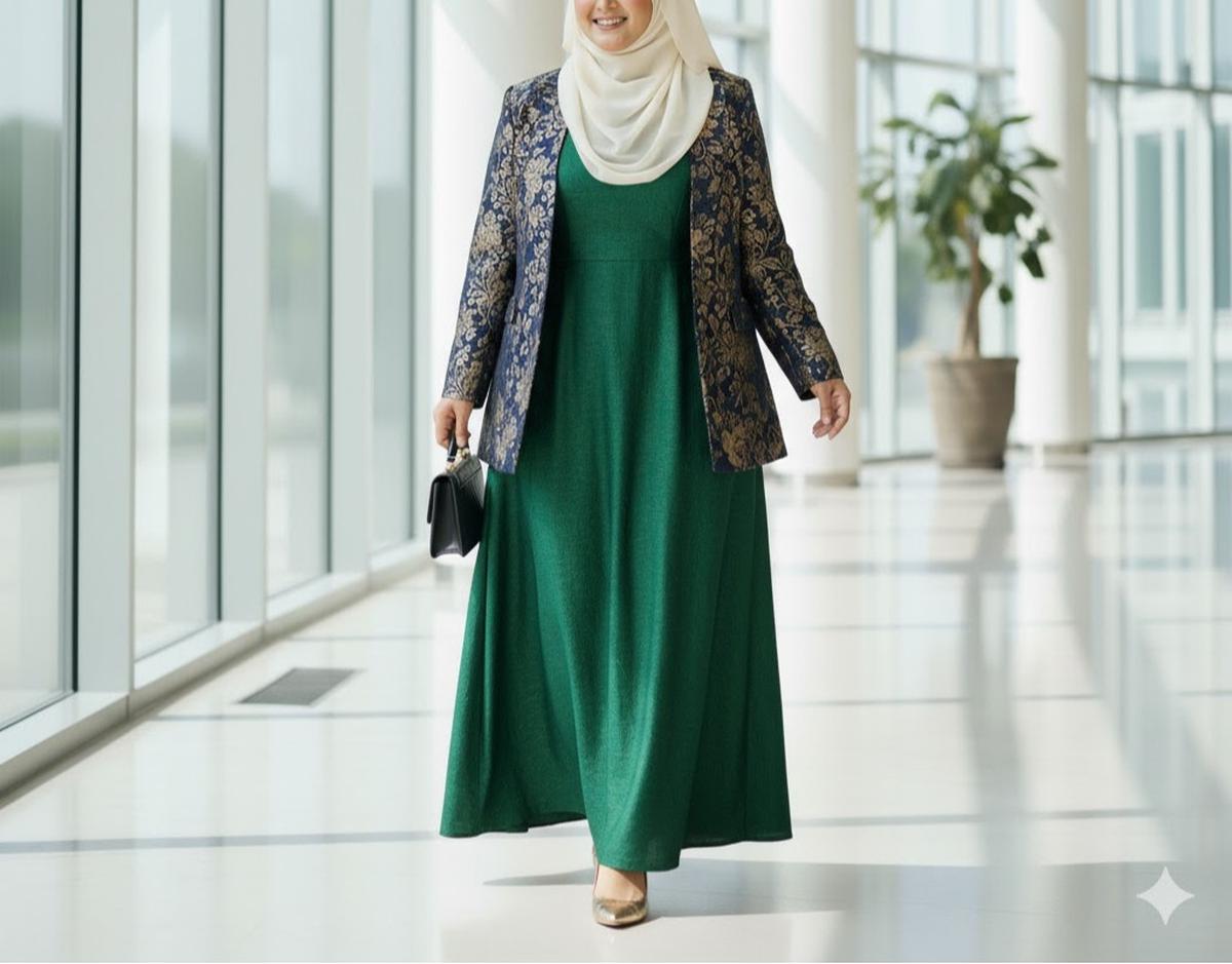 Padu Padan Gamis Blazer Brokat