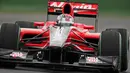 Pada tahun 2010 Manor mulai beraksi di ajang Formula 1, saat itu mereka memakai nama Virgin Racing, sesuai dengan nama sponsor. (EPA/Diego Azubel)