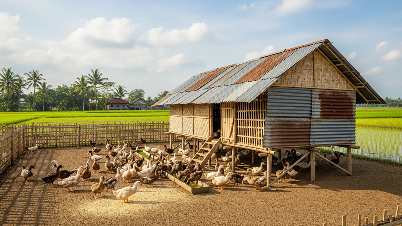ilustrasi ternak bebek