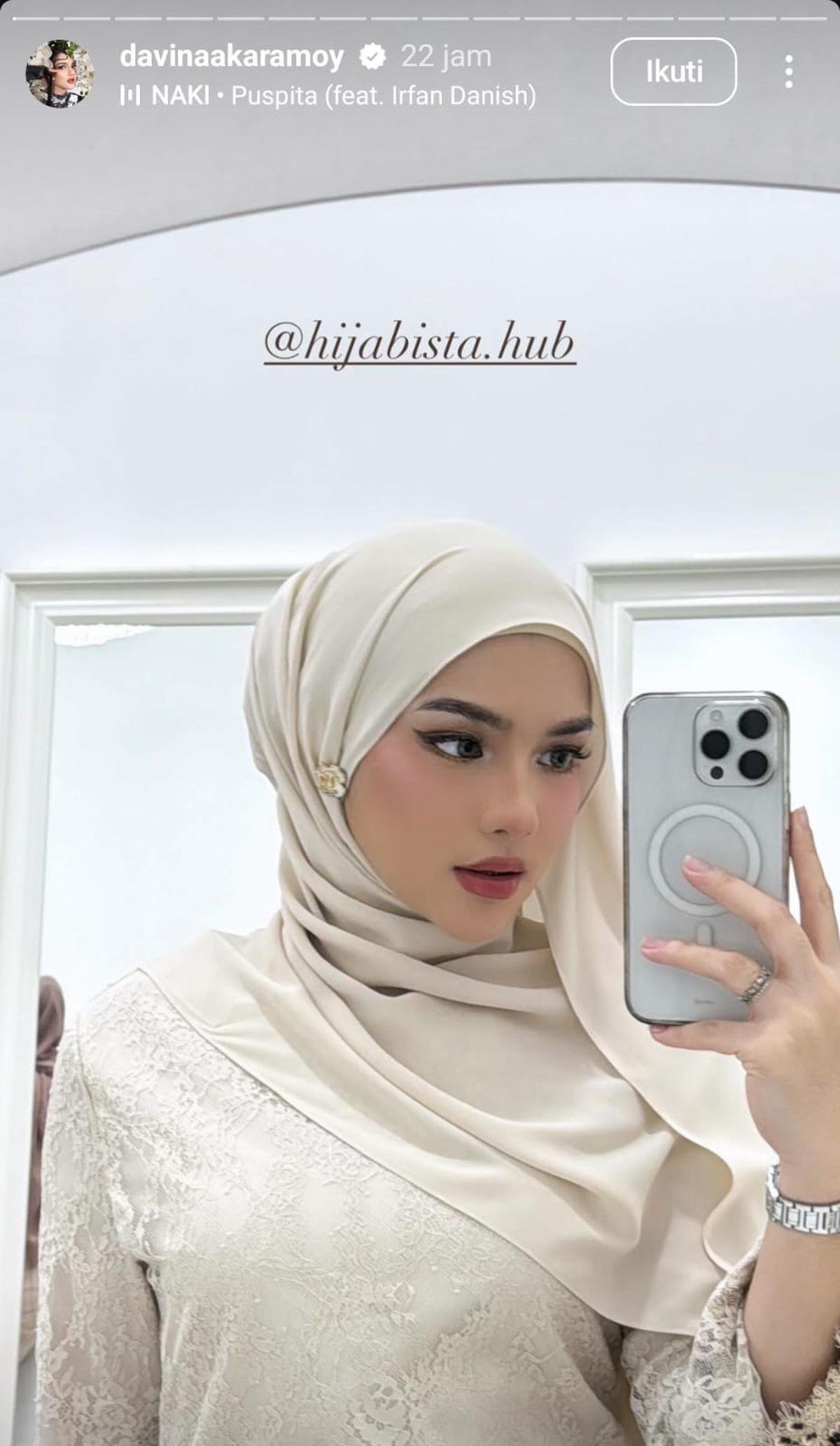 Pemotretan Terbaru Davina Karamoy dengan Hijab, Cantik Memukau dengan Makeup Timur Tengah