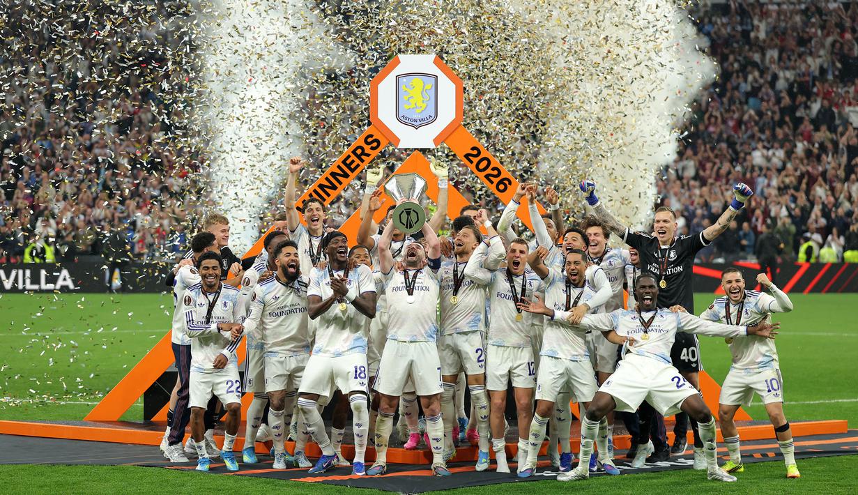 Bagi The Villans, ini merupakan trofi Liga Europa pertama mereka dalam sejarah. (AP Photo)