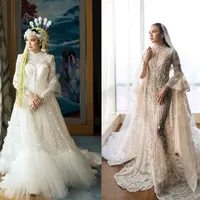 Lihat di sini potret bridal robe mewah Mahalini yang secantik gaun pernikahannya.
