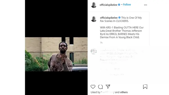 Unggahan sutradara Spike Lee tentang Thomas Jefferson Byrd (Instagram/ officialspikelee)