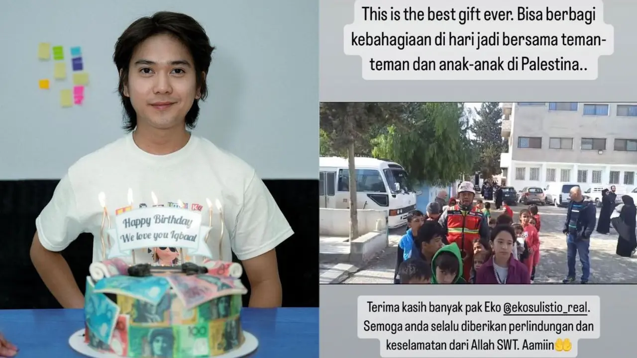 Iqbaal Ramadhan ulang tahun dengan berbagi kepada anak-anak Palestina