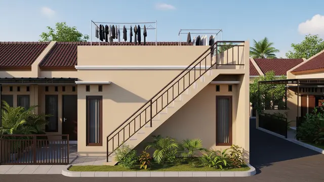 8 Contoh Rumah Tipe 36 dengan Atap Dak untuk Jemuran, Inspirasi Desain Modern