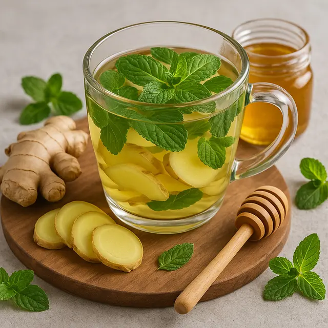 Resep Ramuan Jahe dan Mint Pereda Batuk (Foto: ChatGPT)