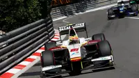 Rio Haryanto gagal finis di race kedua GP Monako akibat bertabrakan dengan pebalap lain.