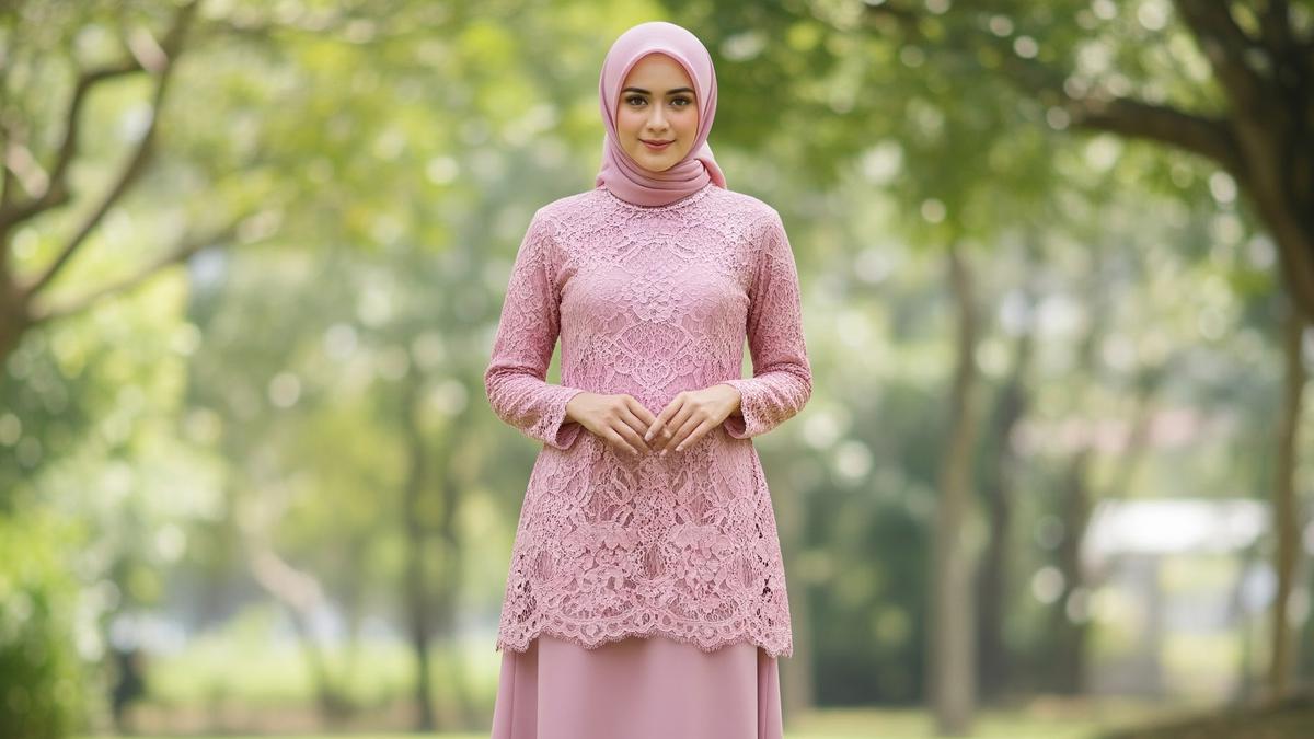 7 Model Gamis Terbaru Atas Brokat Bawah Polos 2025, Tampil Anggun dan Modern di Segala Acara