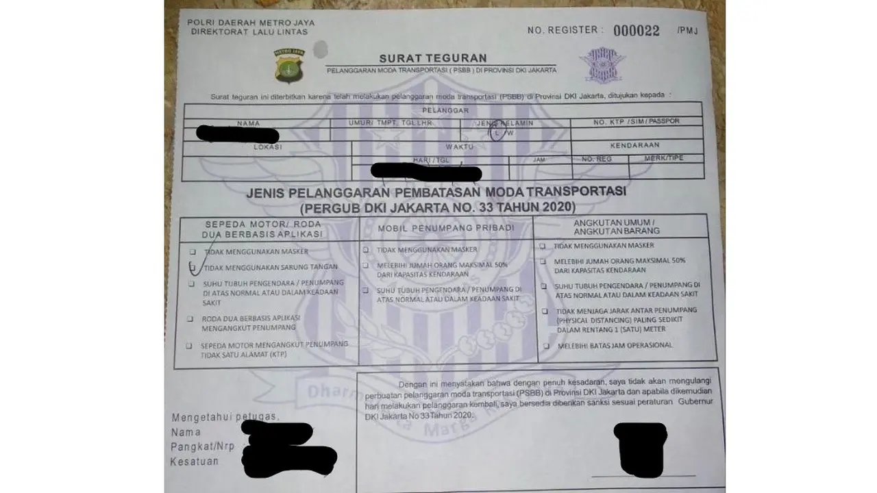 Surat Teguran PSBB