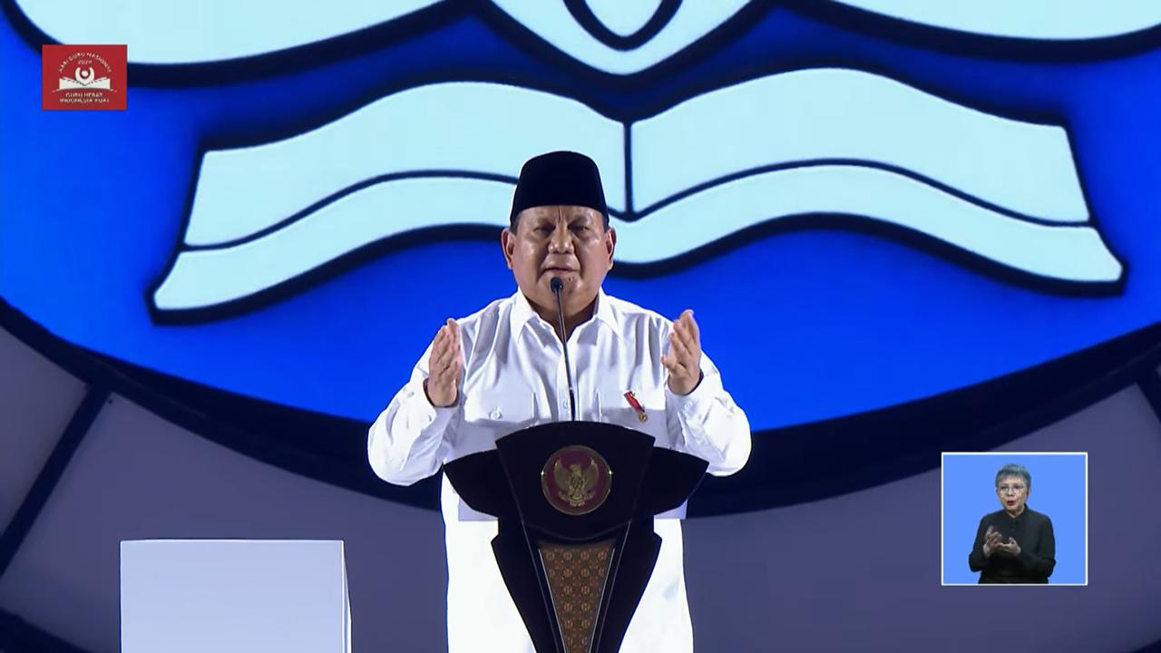 Prabowo menangis di Hari Guru 2024