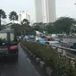 Lalu lintas dari SCBD arah Gatot Subroto terpantau padat (TMC Polda Metro Jaya)