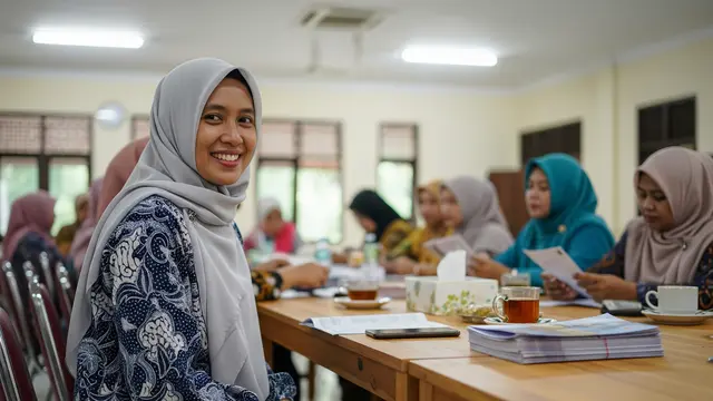 Model Gamis Batik Simpel untuk Ibu-ibu PKK