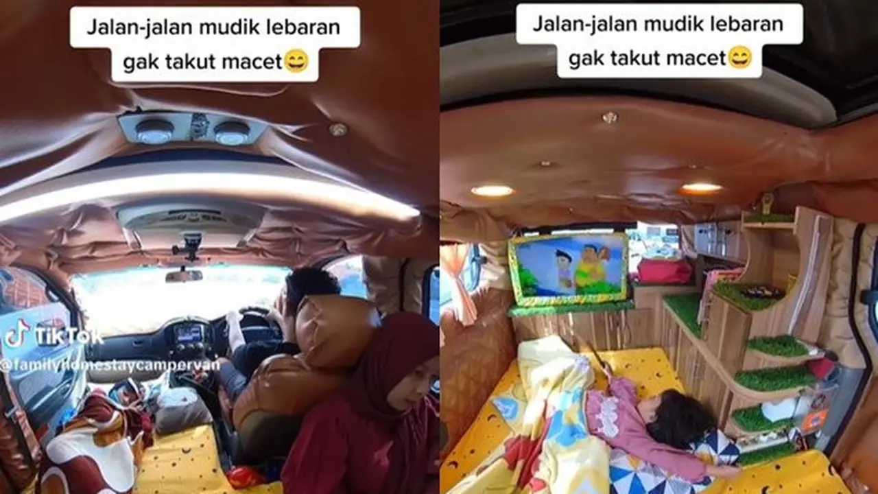 Viral Mobil Disulap Jadi Kamar saat Mudik, Fasilitas Lengkap hingga Ada TV
