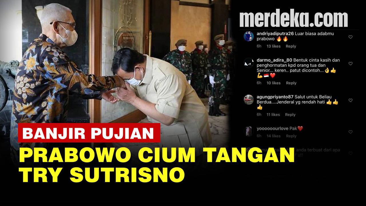VIDEO: Momen Indah Menhan Prabowo Cium Tangan Mantan Panglima ABRI Try Sutrisno