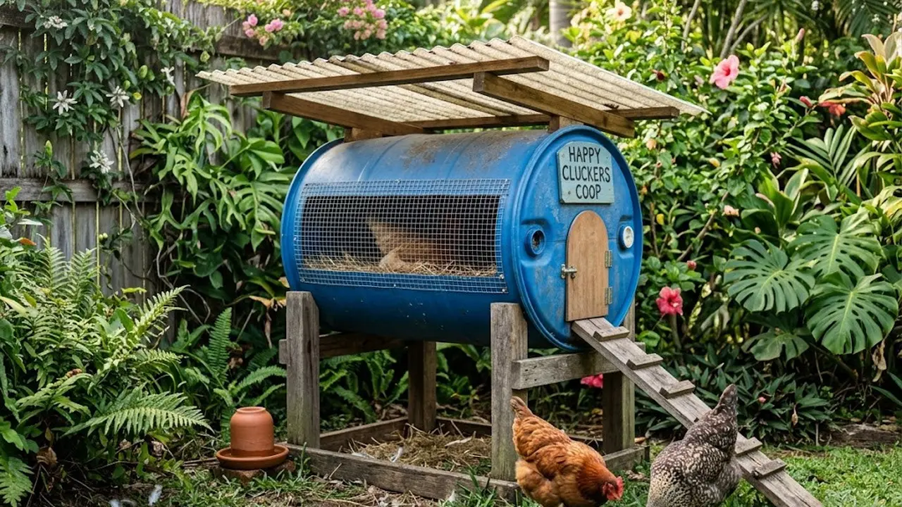Cara Membuat Kandang Ayam Mini dari Drum Plastik Bekas