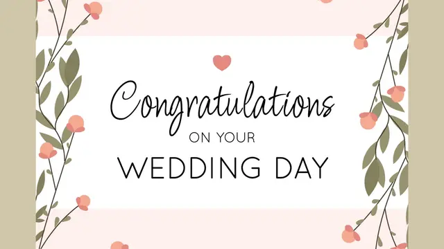Ilustrasi ucapan pernikahan, happy wedding