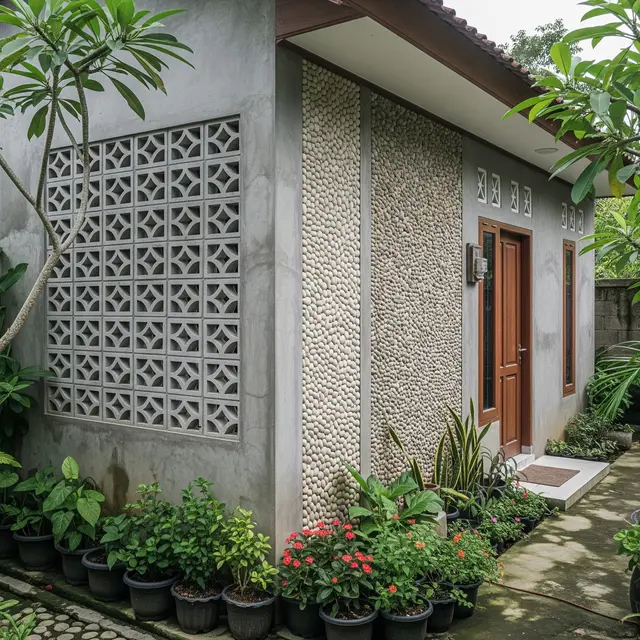 Contoh Rumah Kampung dengan Semen Ekspos