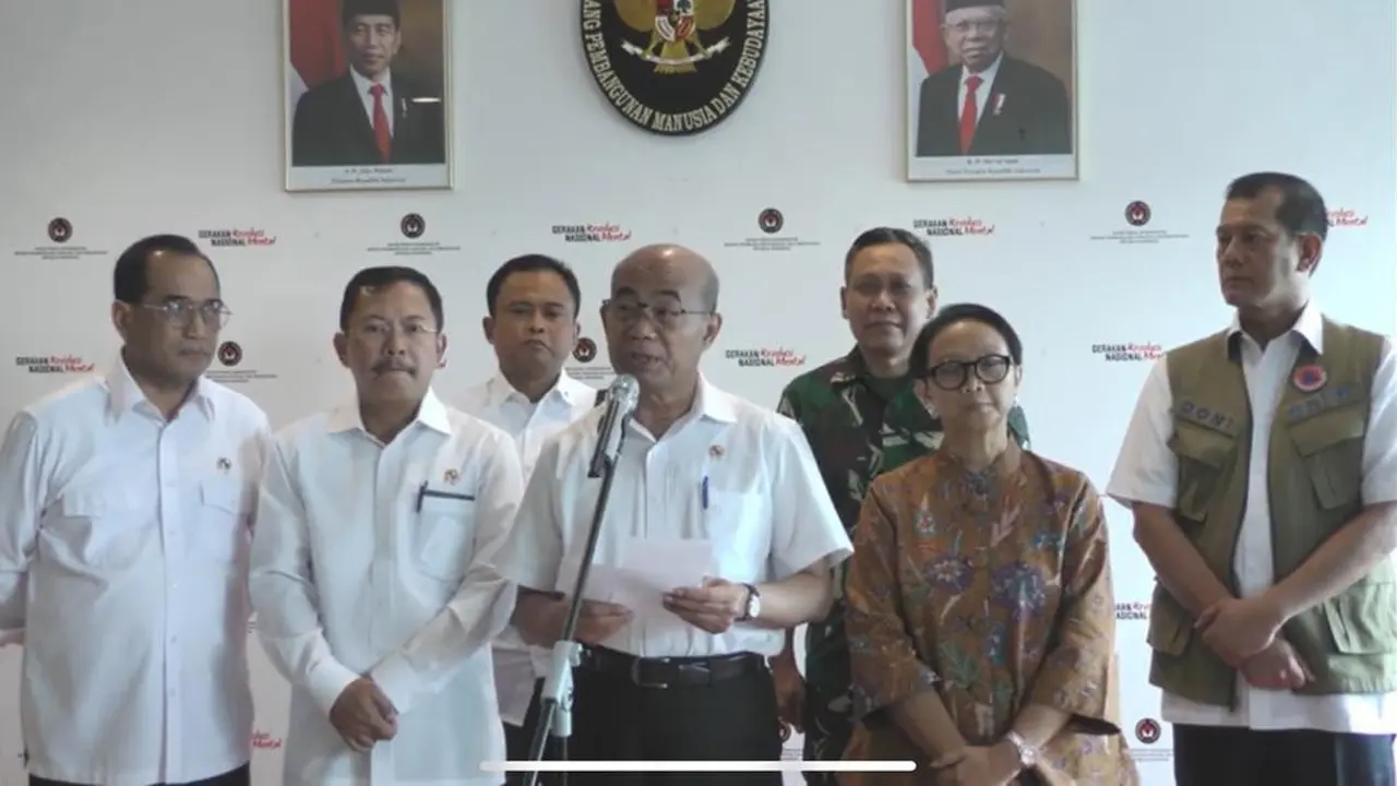 Konferensi pers  Menko PMK dan Menlu RI Mengenai Evakuasi WNI di Kapal Diamond Princess (27/2).