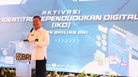 Dirjen Dukcapil Teguh Setyabudi saat menghadiri acara Aktivasi IKD Insan Brilian BRI di Jakarta. (Foto: Tim Humas Ditjen Dukcapil Kemendagri)