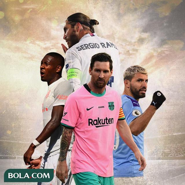 Ilustrasi - Lionel Messi, Sergio Ramos, Sergio Aguero, David Alaba