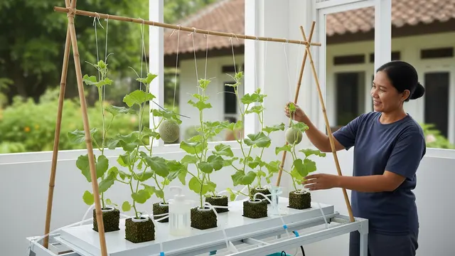 Ilustrasi Tips Efisiensi Berkebun Melon untuk Petani Sibuk/Gemini AI